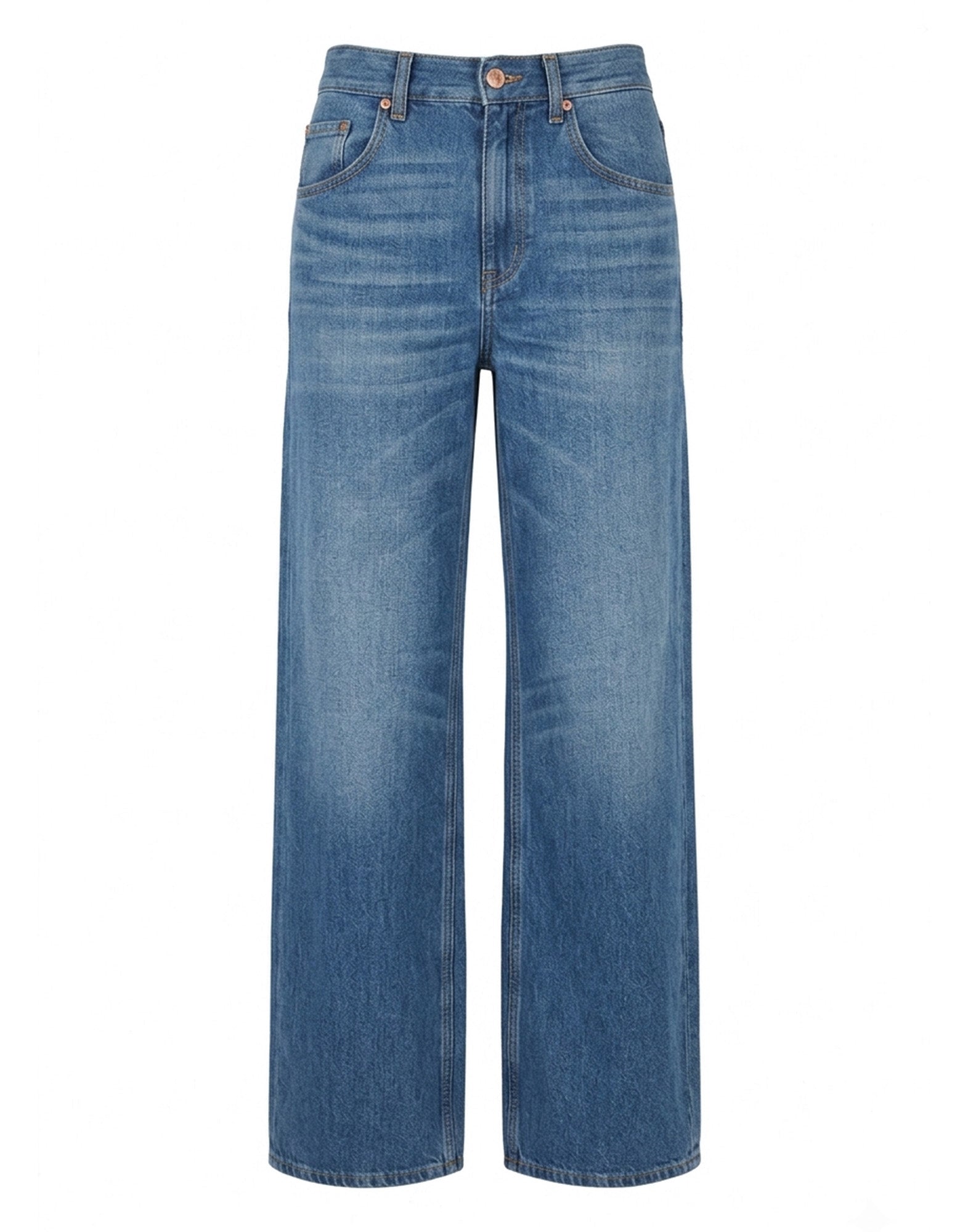DEPARTMENT FIVE Jeans Pop a Gamba Ampia in Denim Misto Lino