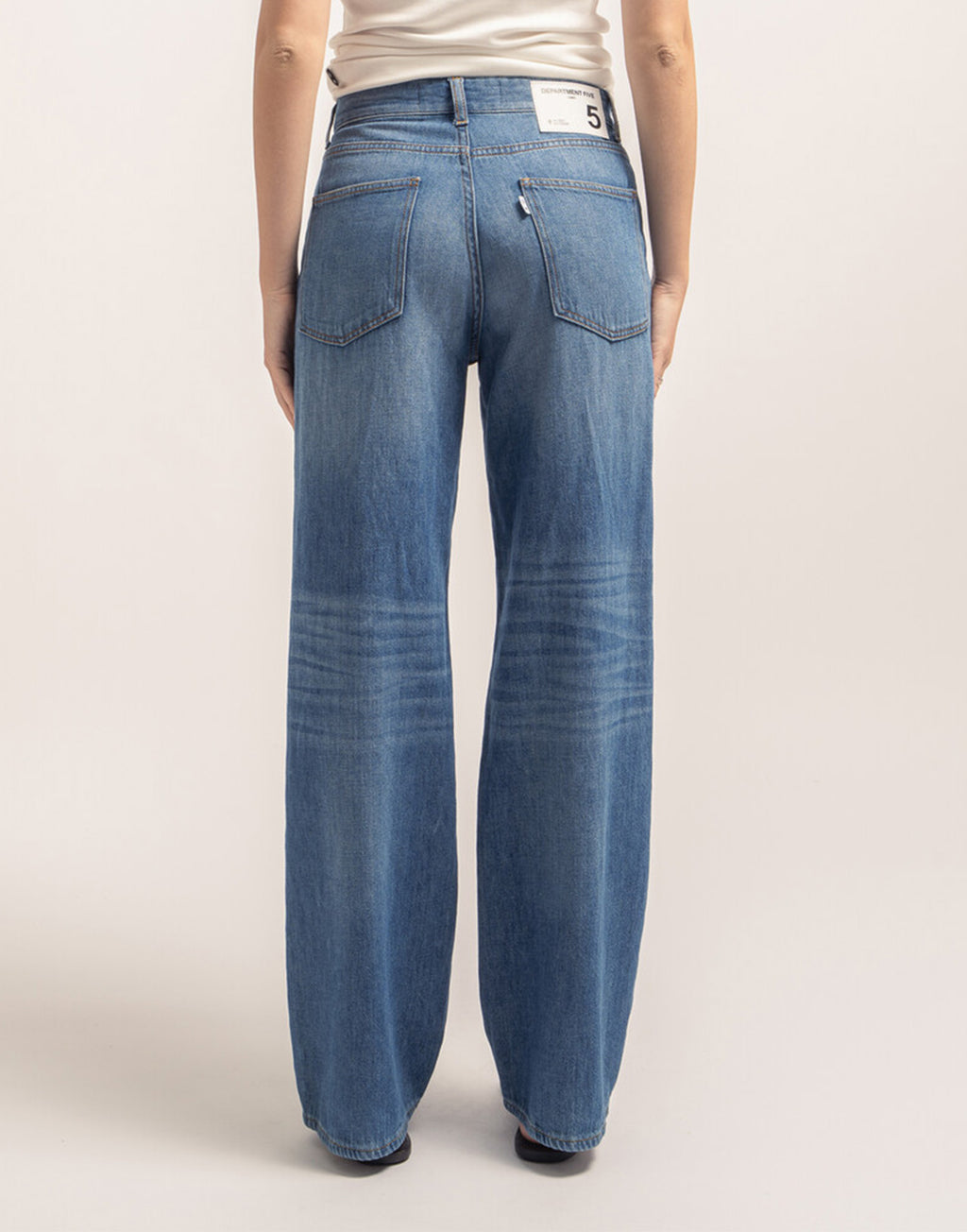 DEPARTMENT FIVE Jeans Pop a Gamba Ampia in Denim Misto Lino