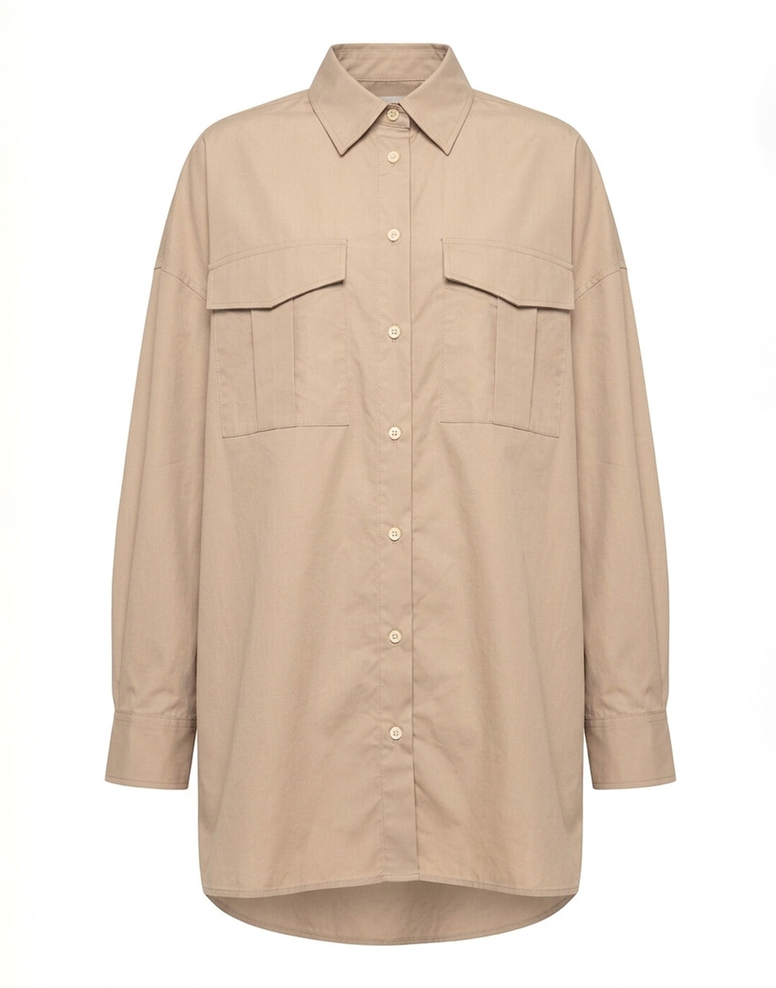 DEPARTMENT FIVE Camicia Over in Popeline di Cotone Desert