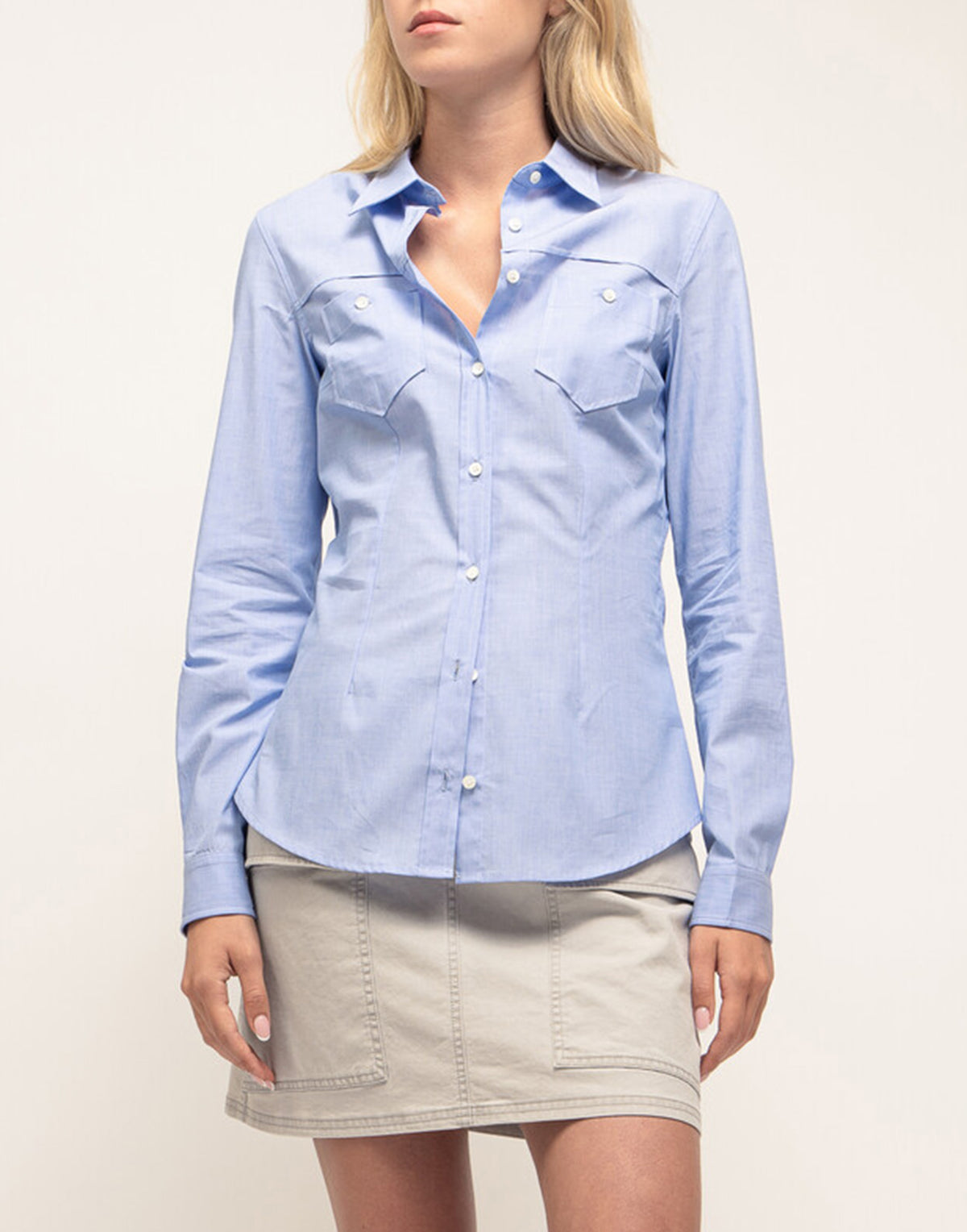 DEPARTMENT FIVE Camicia Slim in Popeline Sky