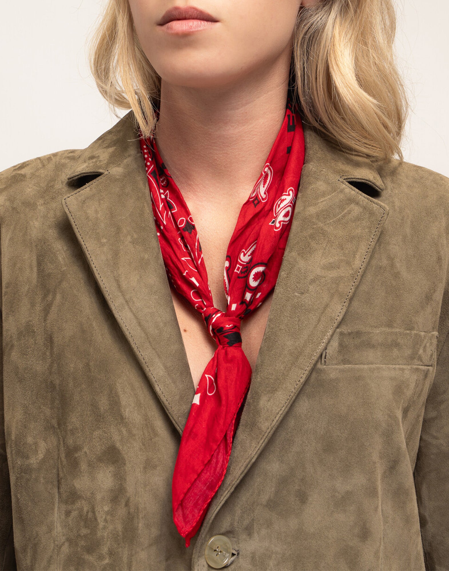 DEPARTMENT FIVE Bandana in Mussola di Seta Stampata Scarlet