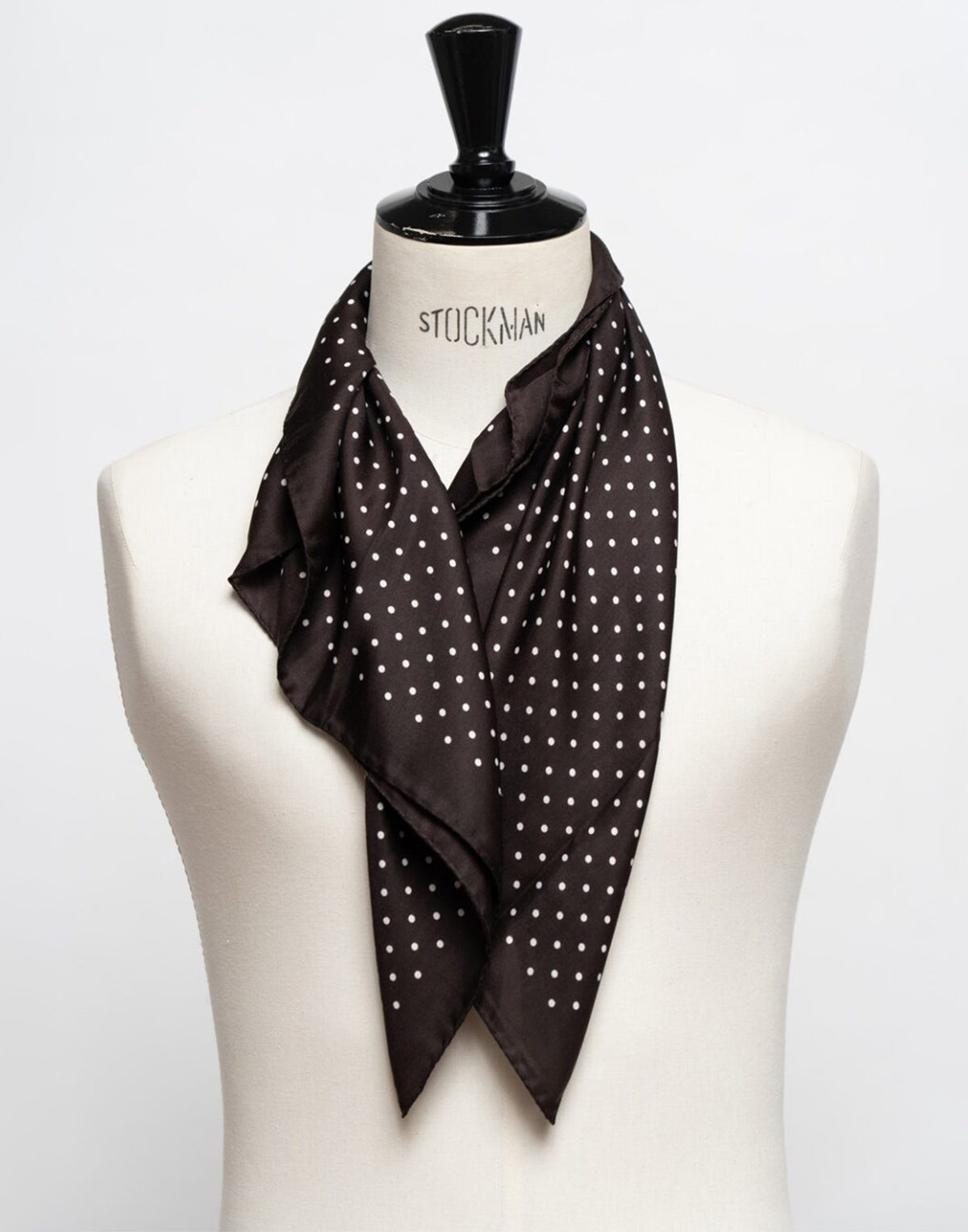 DESTIN Foulard Pino à pois en modal et soie chocolat