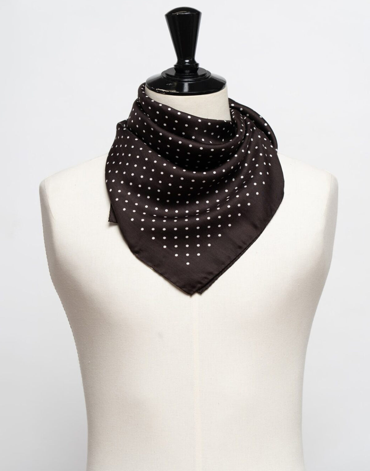 DESTIN Foulard Pino à pois en modal et soie chocolat