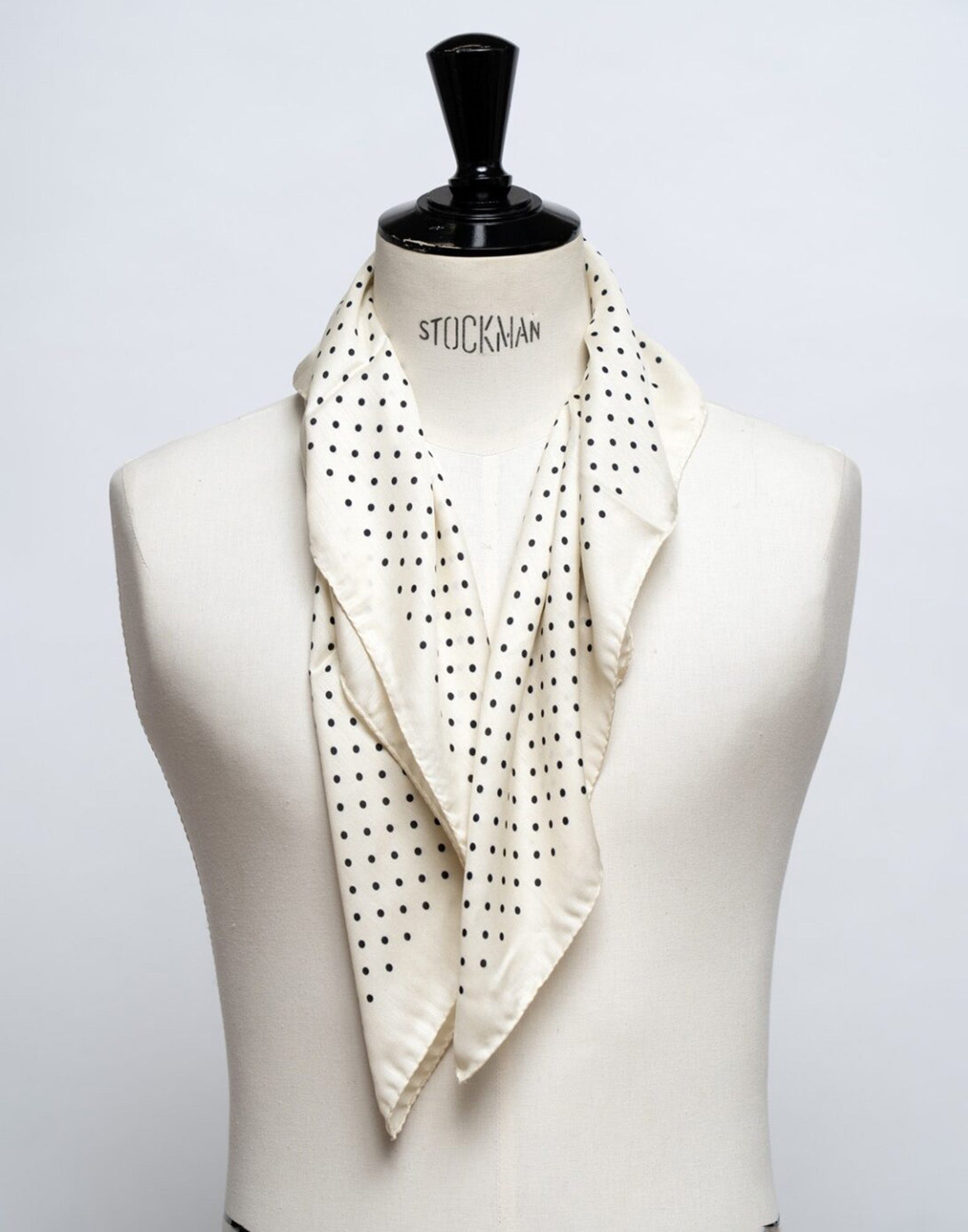DESTIN Foulard Pino a Pois in Modal e Seta Cream