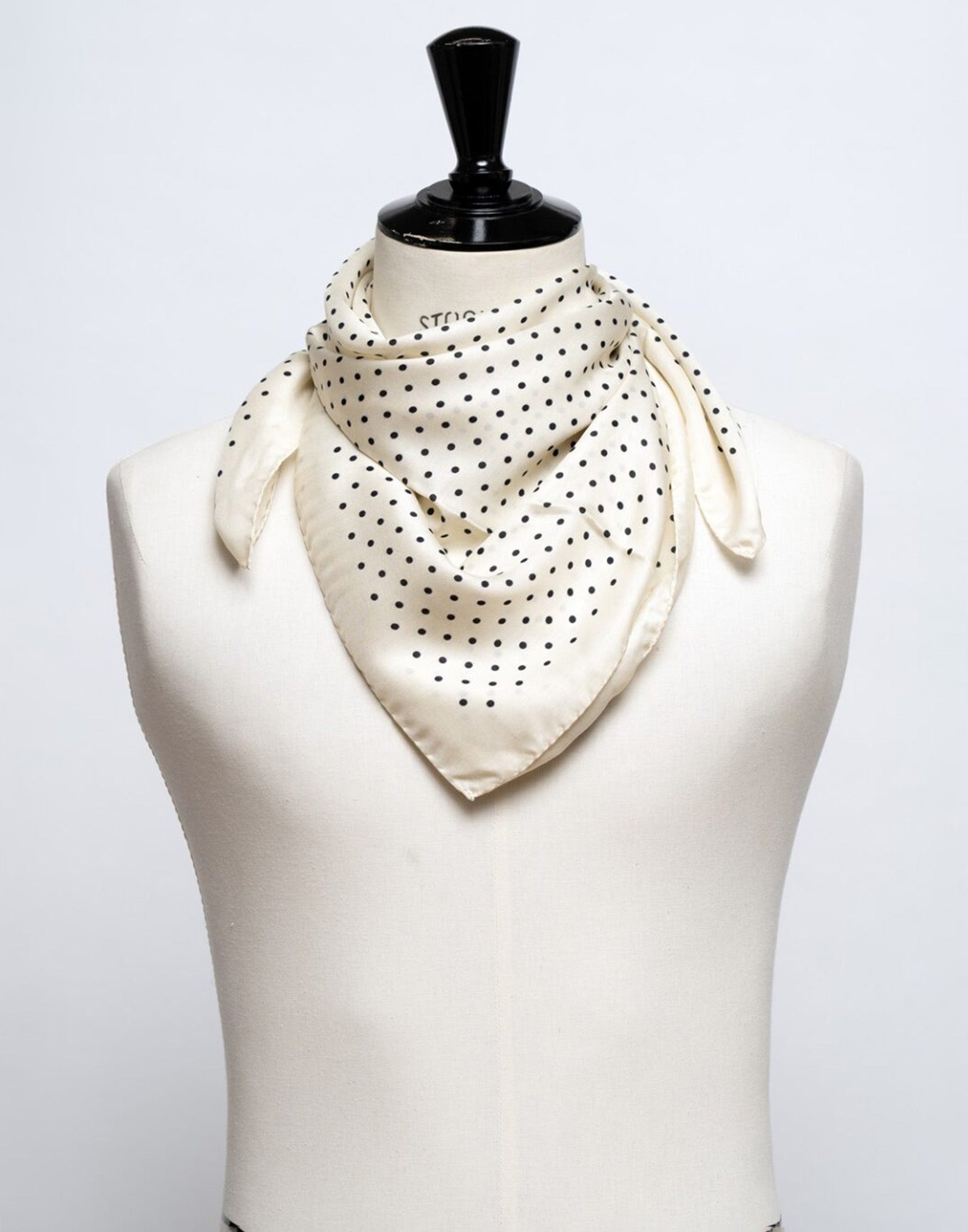 DESTIN Foulard Pino a Pois in Modal e Seta Cream