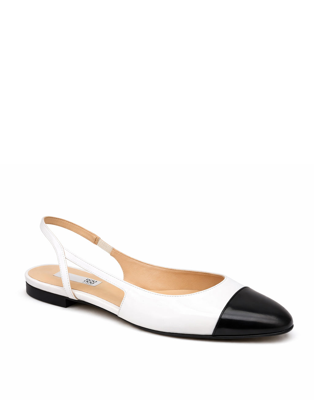 DOUUOD Ballerine Slingback con Puntale Bianco/Nero