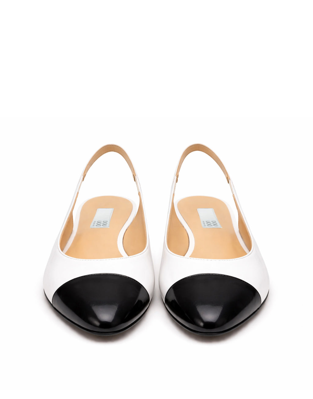 DOUUOD Ballerine Slingback con Puntale Bianco/Nero
