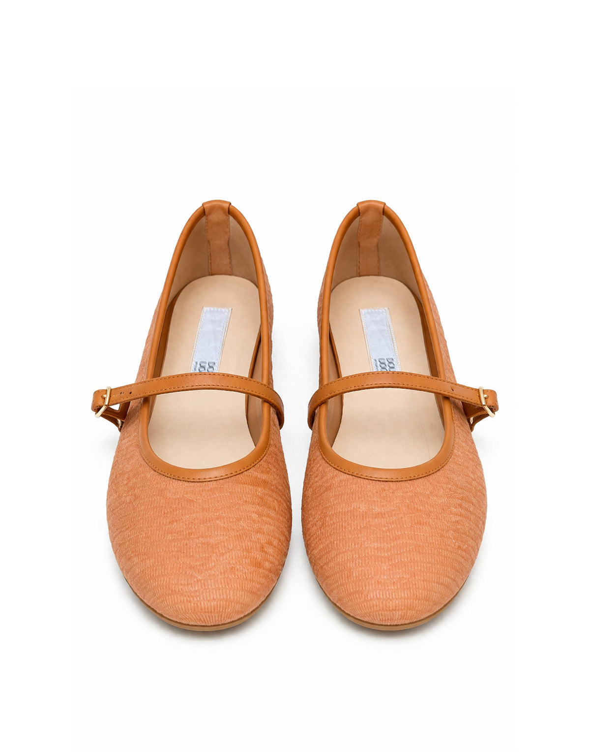 DOUUOD Ballerines Mary Jane en tissu brique