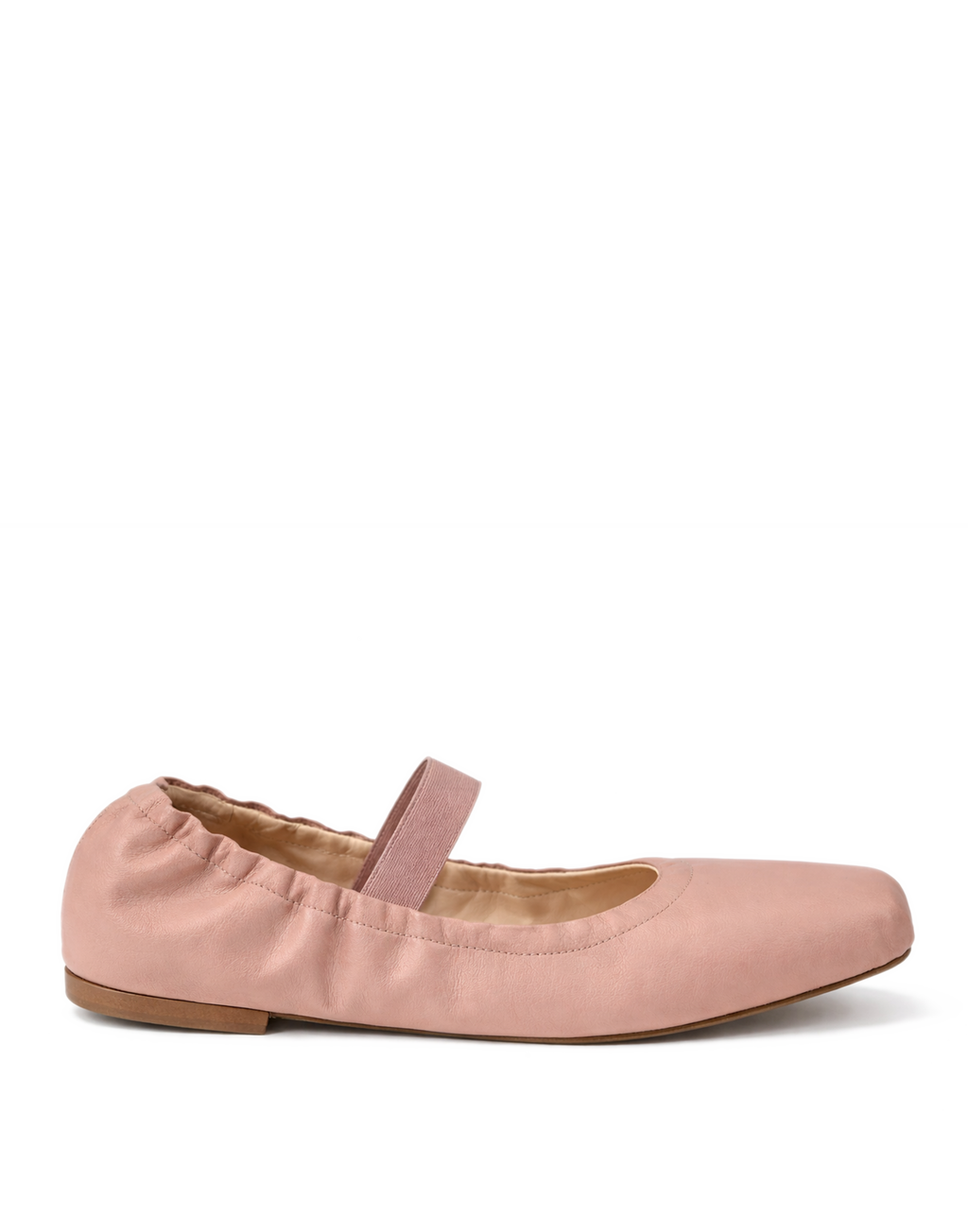 DOUUOD Ballerine Arricciate con Cinturino Cipria