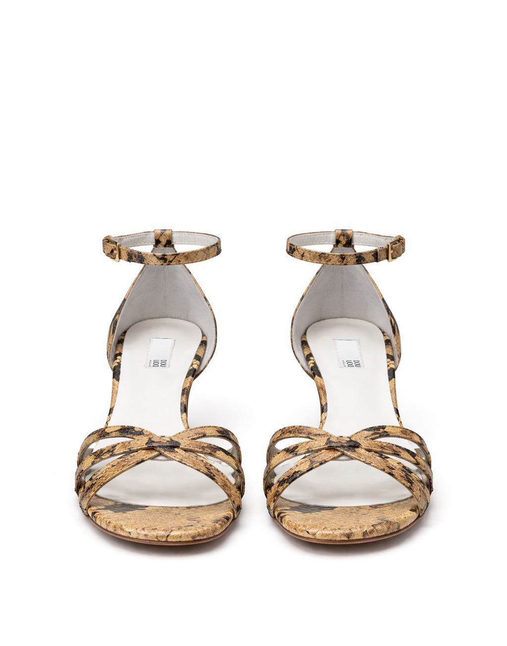DOUUOD Sandali con Tacco in Pelle Stampa Pitone
