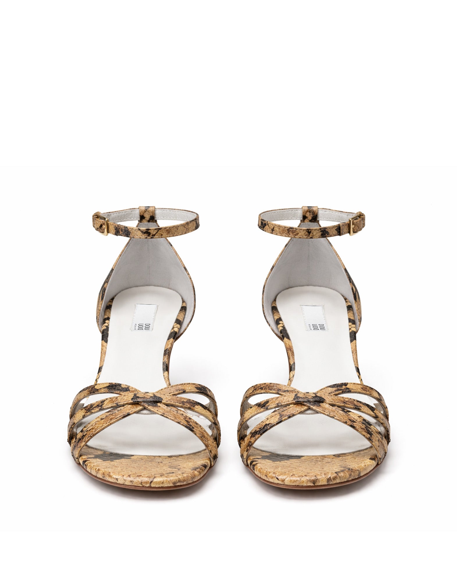 DOUUOD Sandali con Tacco in Pelle Stampa Pitone