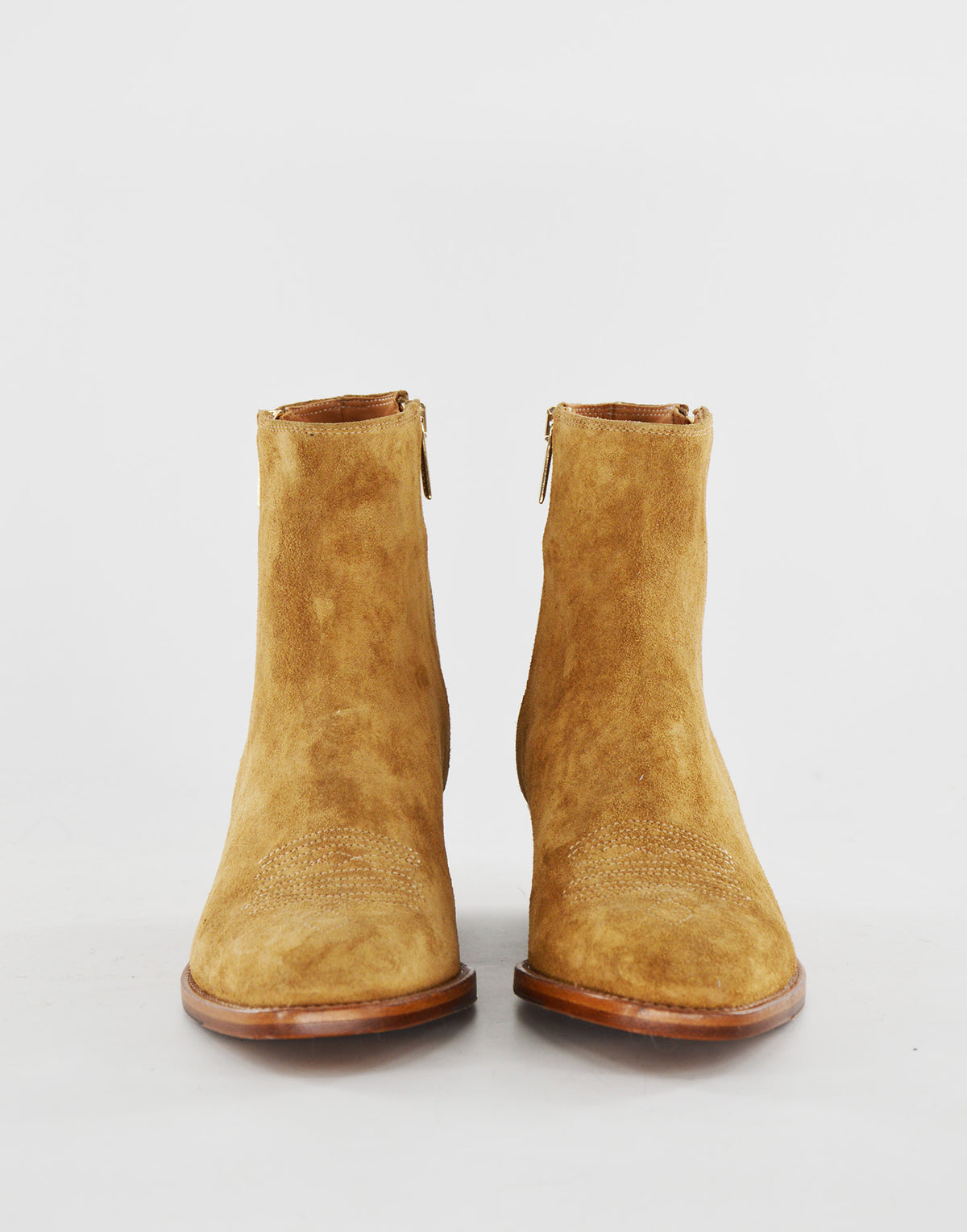DOUUOD Bottines texanes à double zip en croûte de cuir Recife
