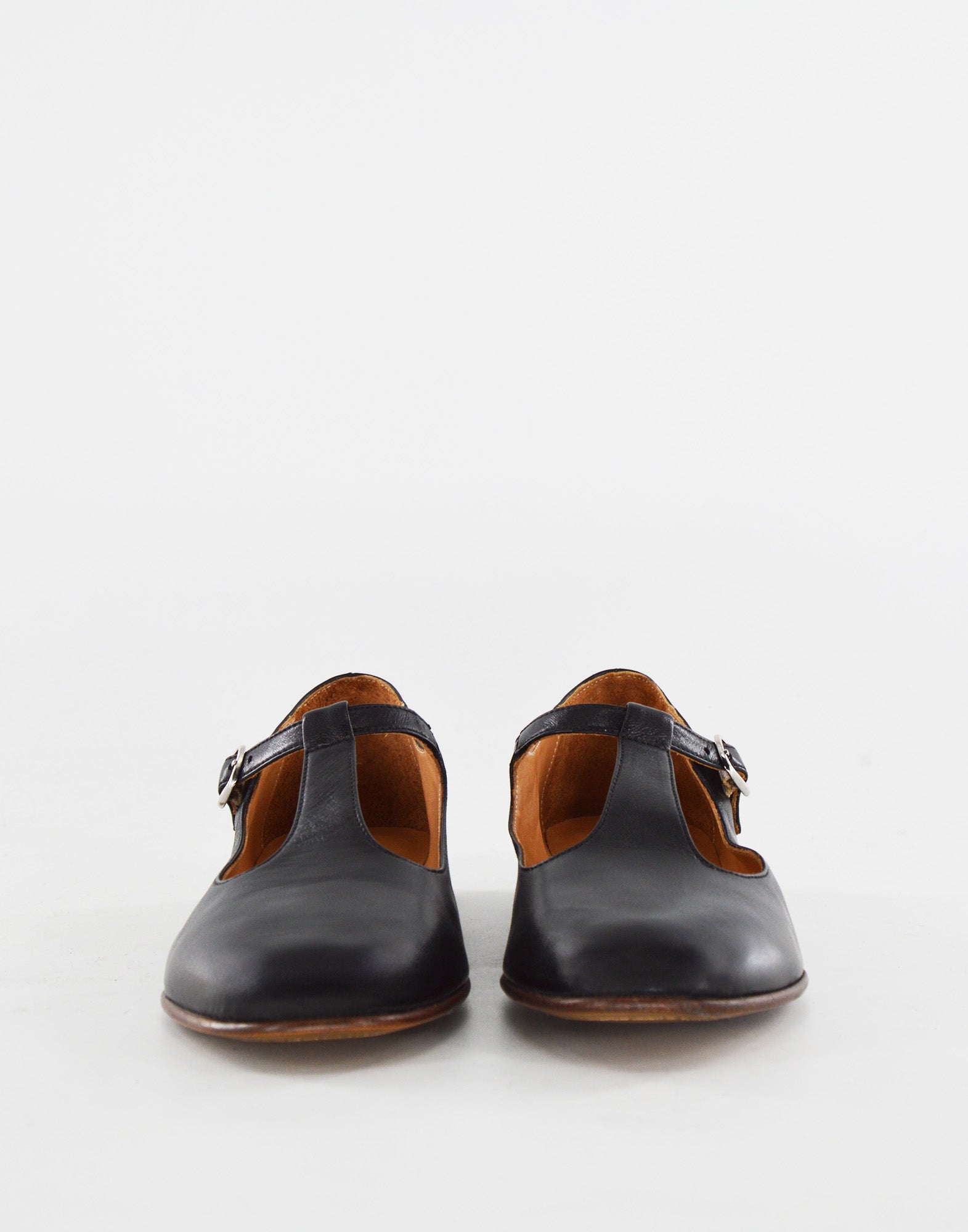 DOUUOD Ballerine T-Bar in Pelle Glam Nera