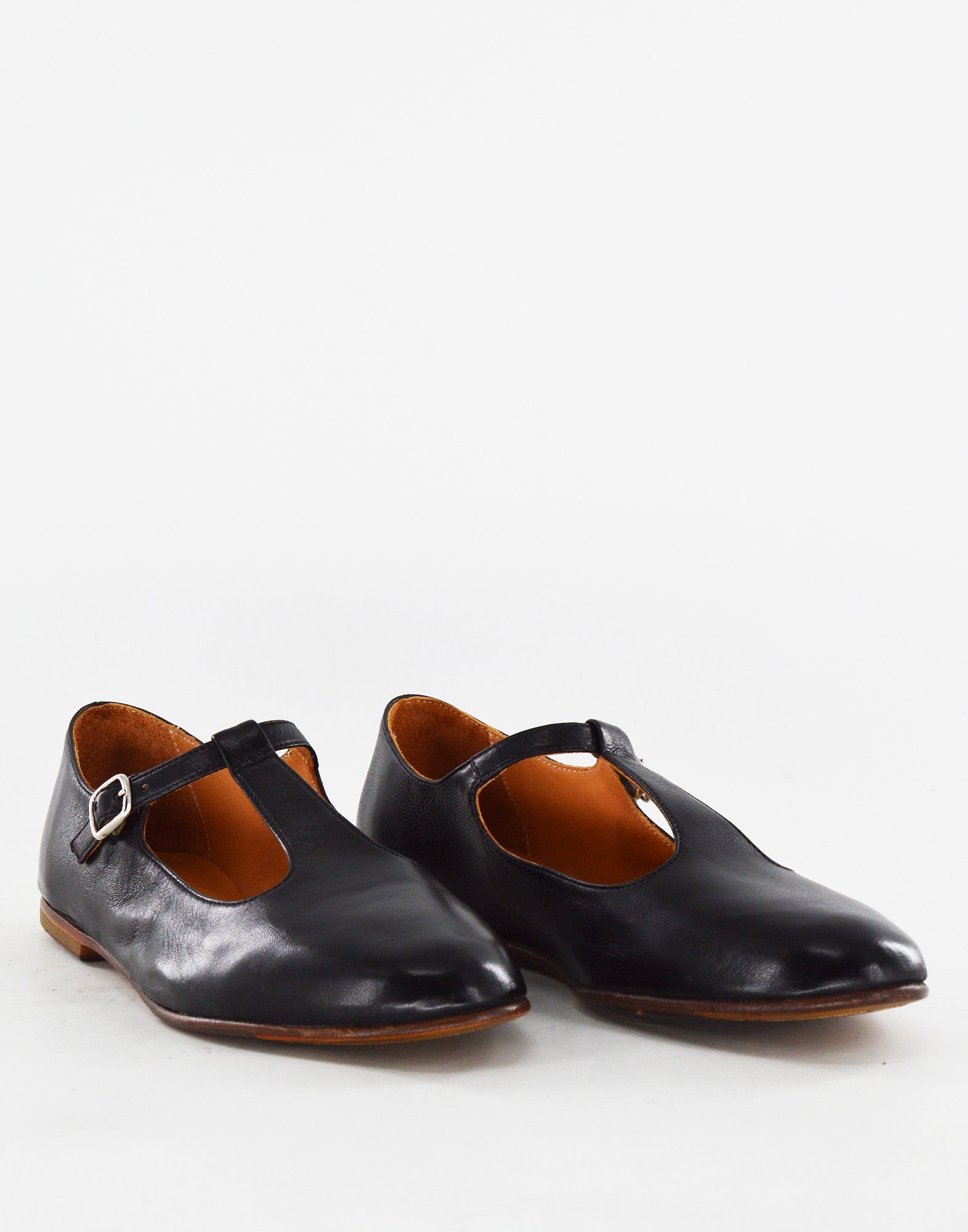 DOUUOD Ballerine T-Bar in Pelle Glam Nera