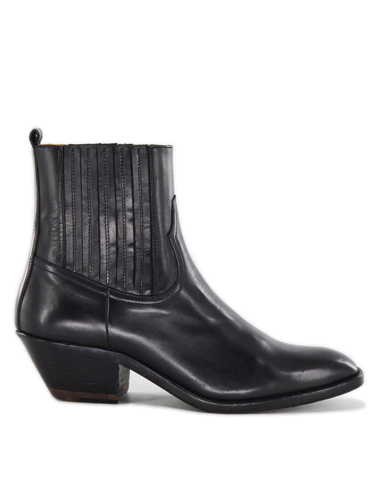 DOUUOD Stivaletti Texani in Pelle di Vitello Glam Nero