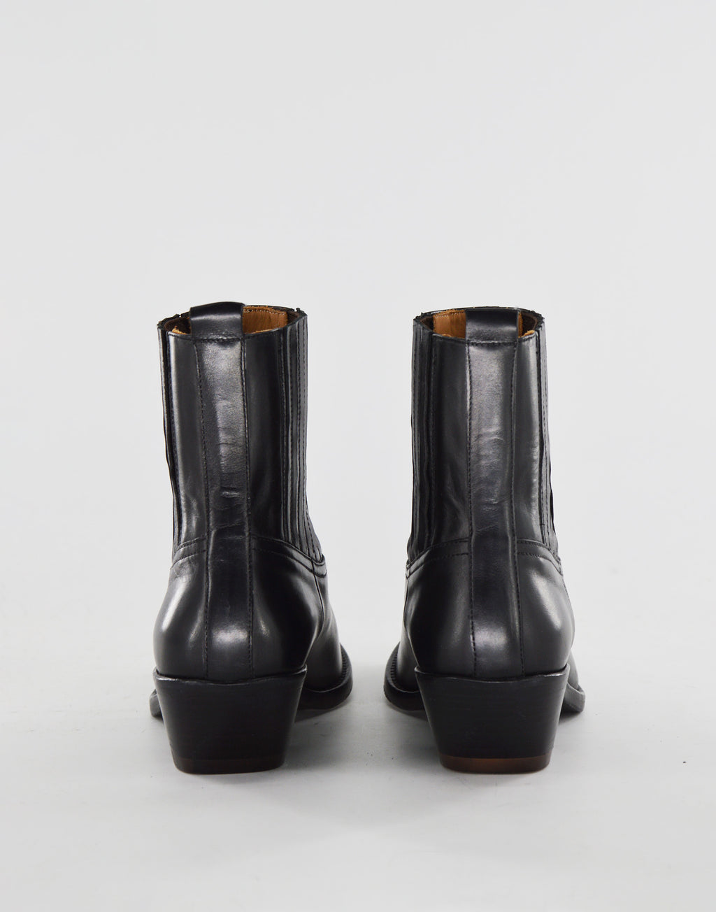 DOUUOD Stivaletti Texani in Pelle di Vitello Glam Nero