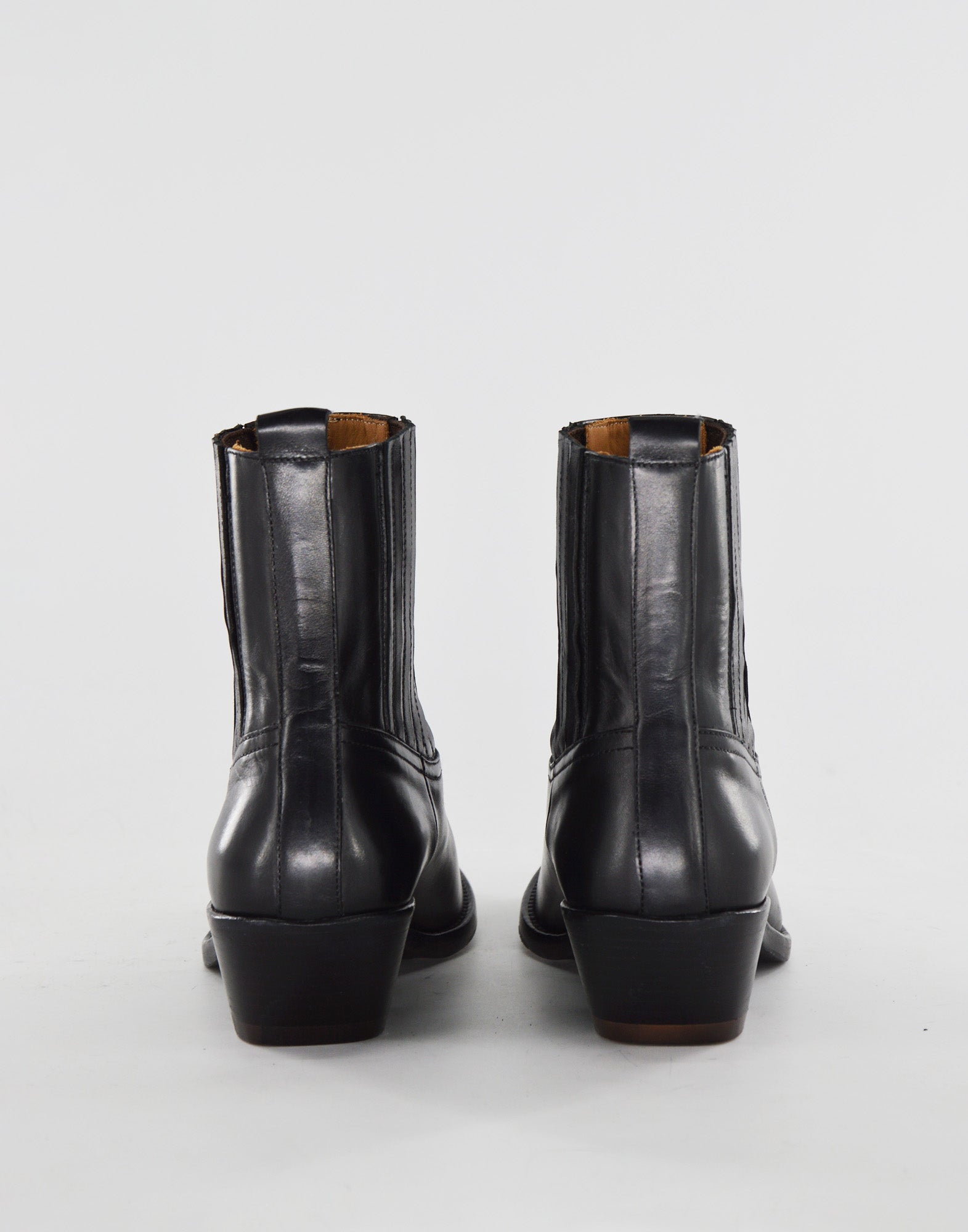 DOUUOD Stivaletti Texani in Pelle di Vitello Glam Nero