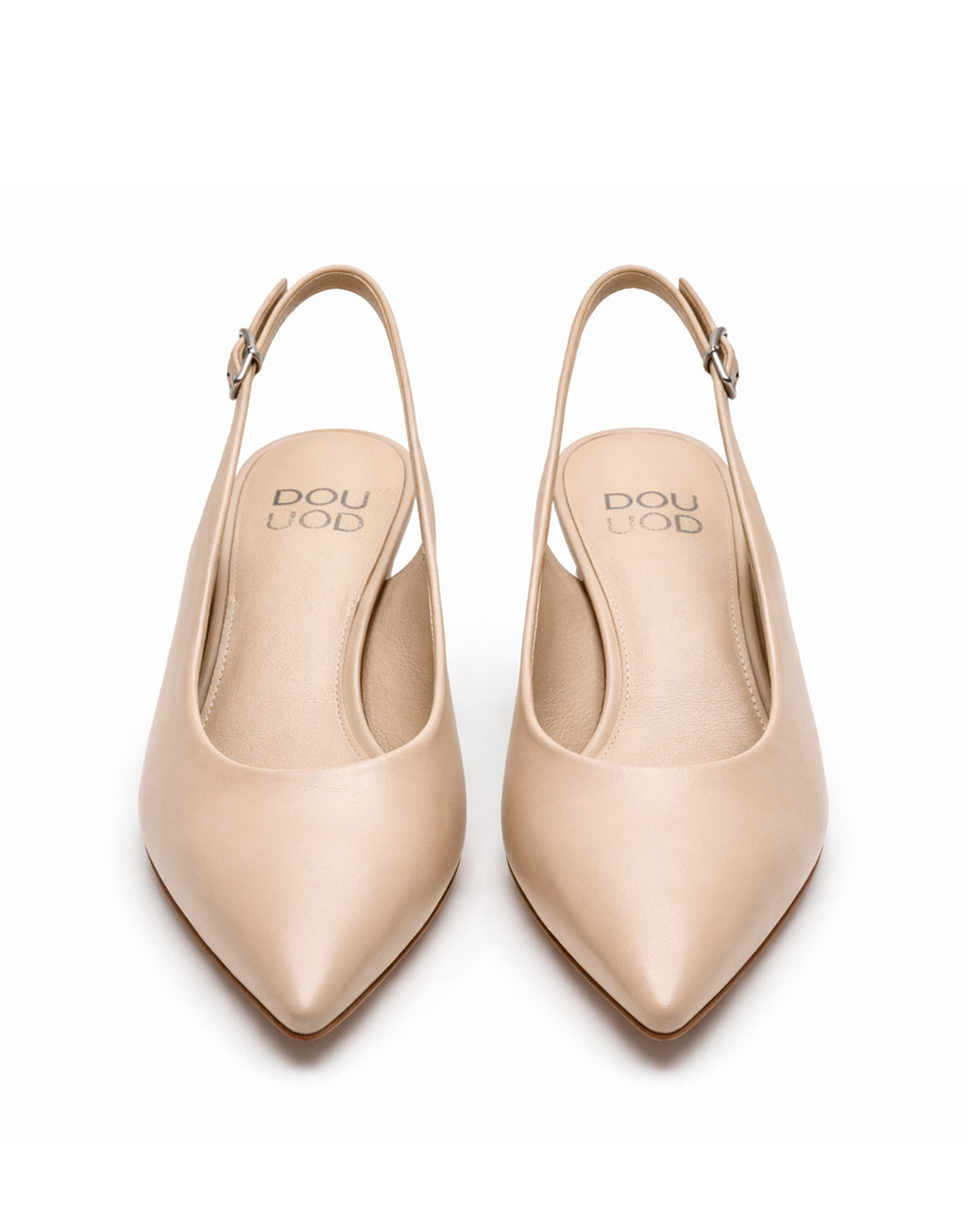 DOUUOD Slingback a Punta in Nappa Light Taupe