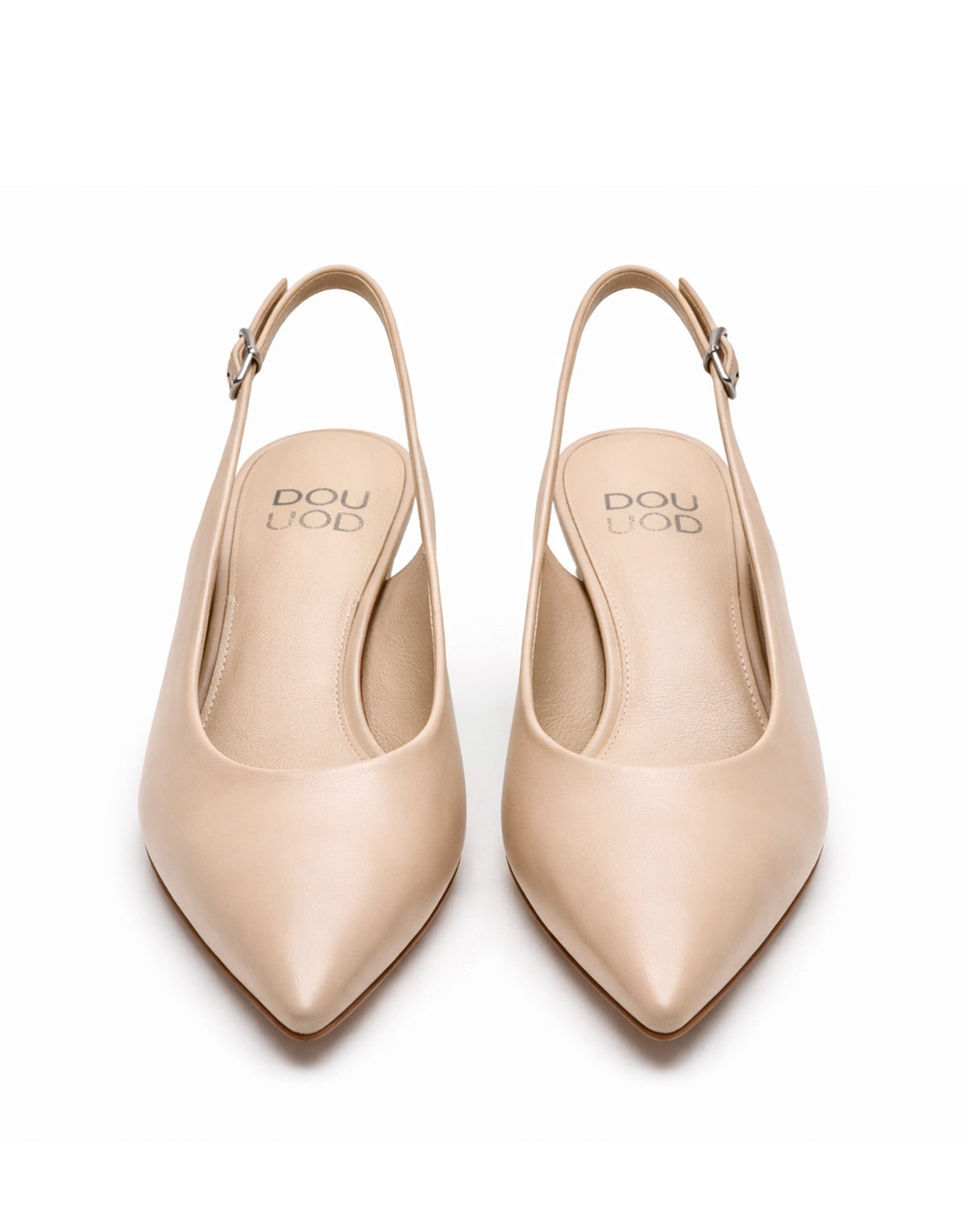 DOUUOD Slingback a Punta in Nappa Light Taupe