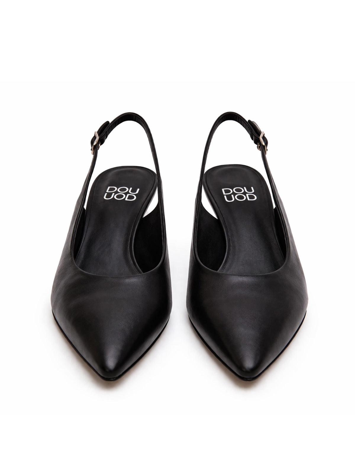 DOUUOD Slingback a Punta in Nappa Nera