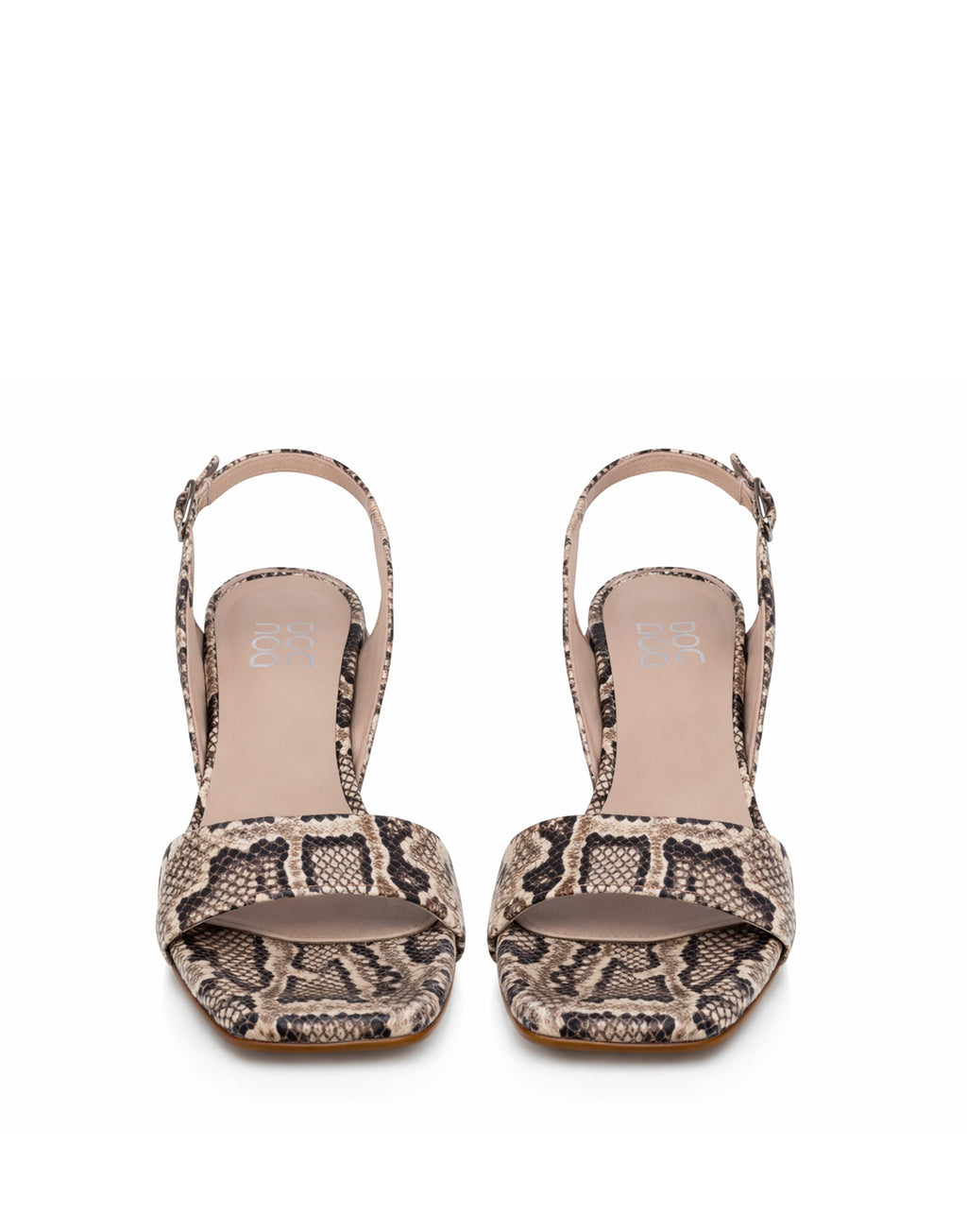 DOUUOD Sandali Slingback in Pelle Stampa Pitone
