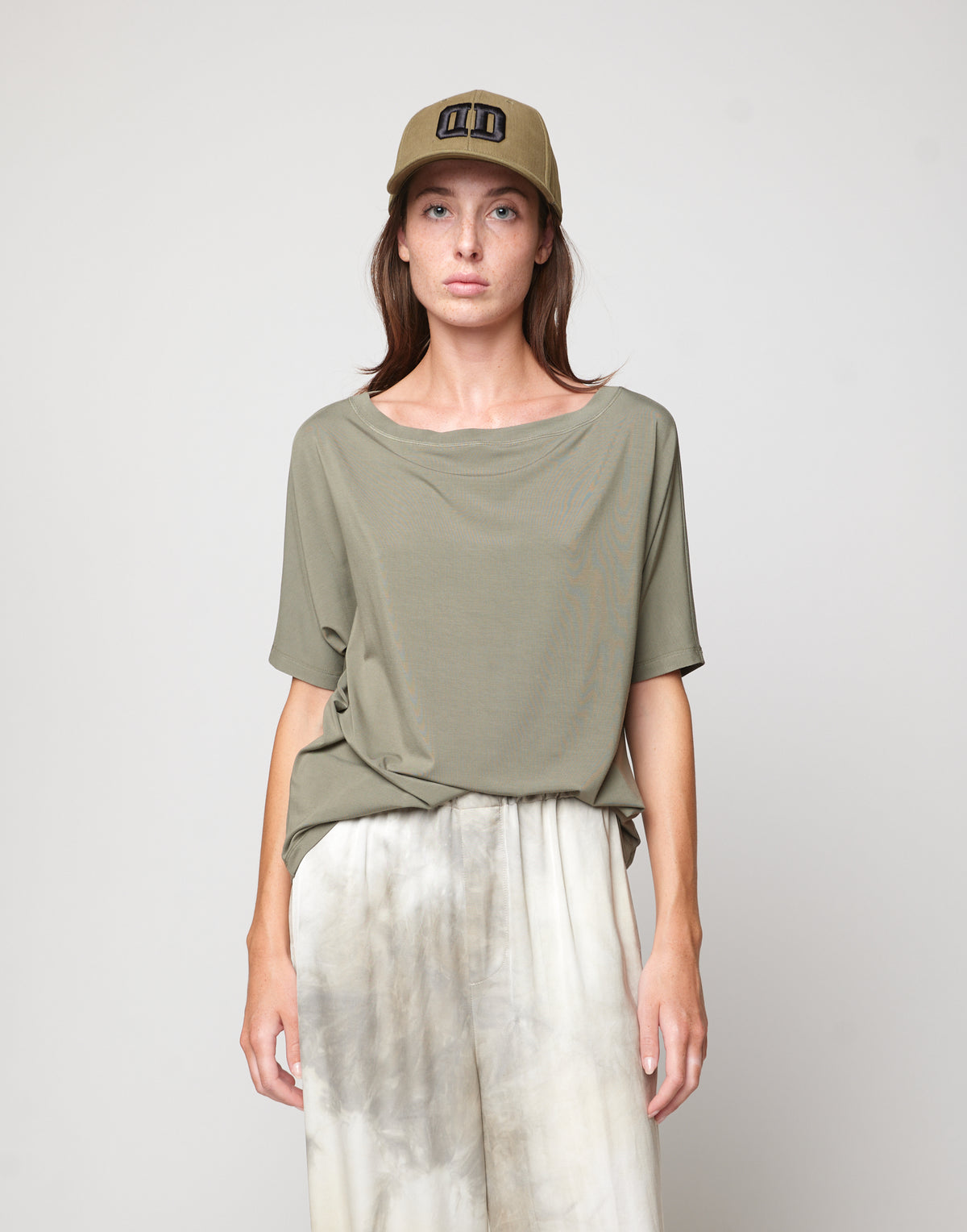 DOUUOD T-shirt Kimono in Bamboo Militare