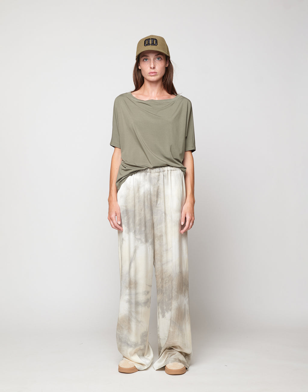 DOUUOD T-shirt Kimono in Bamboo Militare