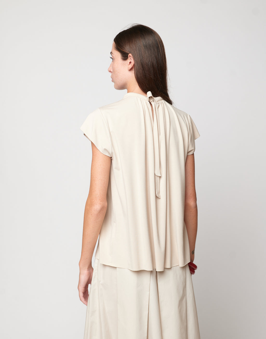 DOUUOD Top Collo Imbottito in Bamboo Talco