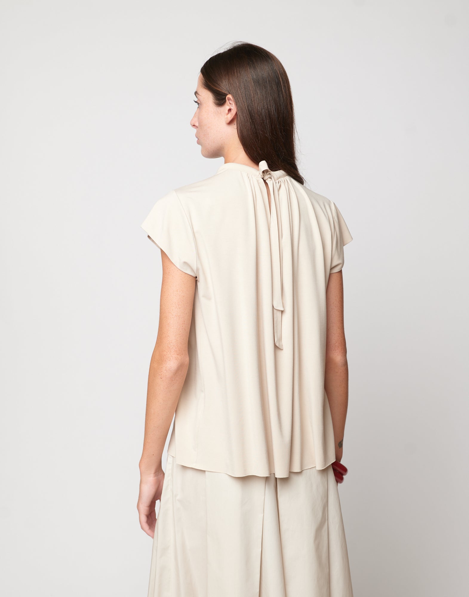 DOUUOD Top Collo Imbottito in Bamboo Talco