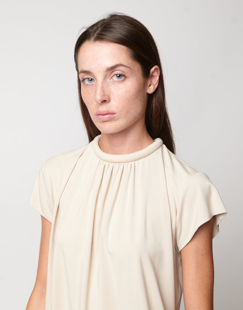 DOUUOD Top Collo Imbottito in Bamboo Talco