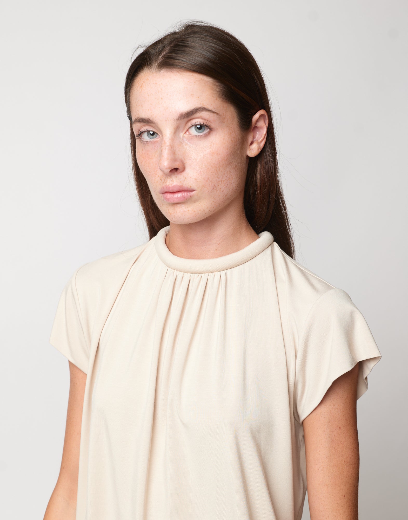 DOUUOD Top Collo Imbottito in Bamboo Talco