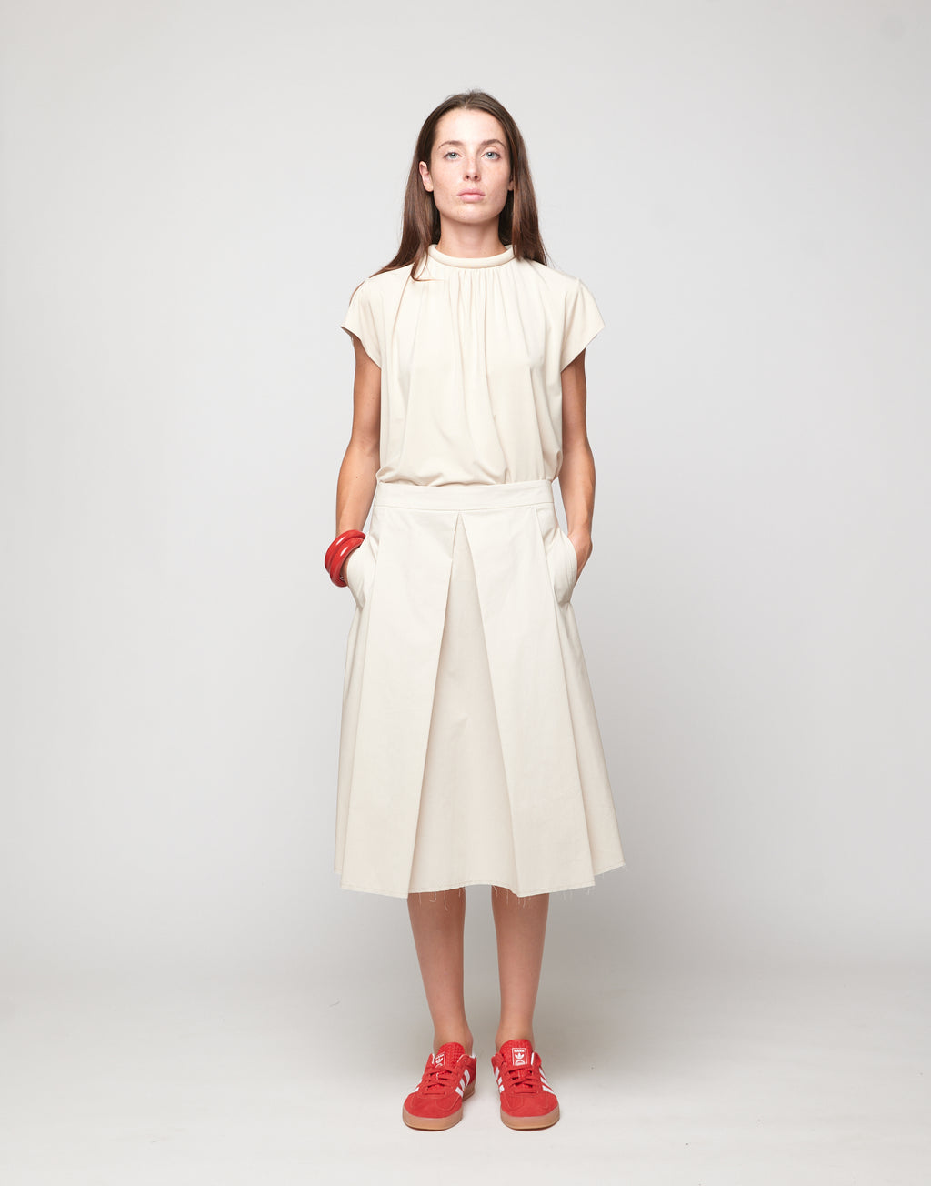 DOUUOD Top Collo Imbottito in Bamboo Talco