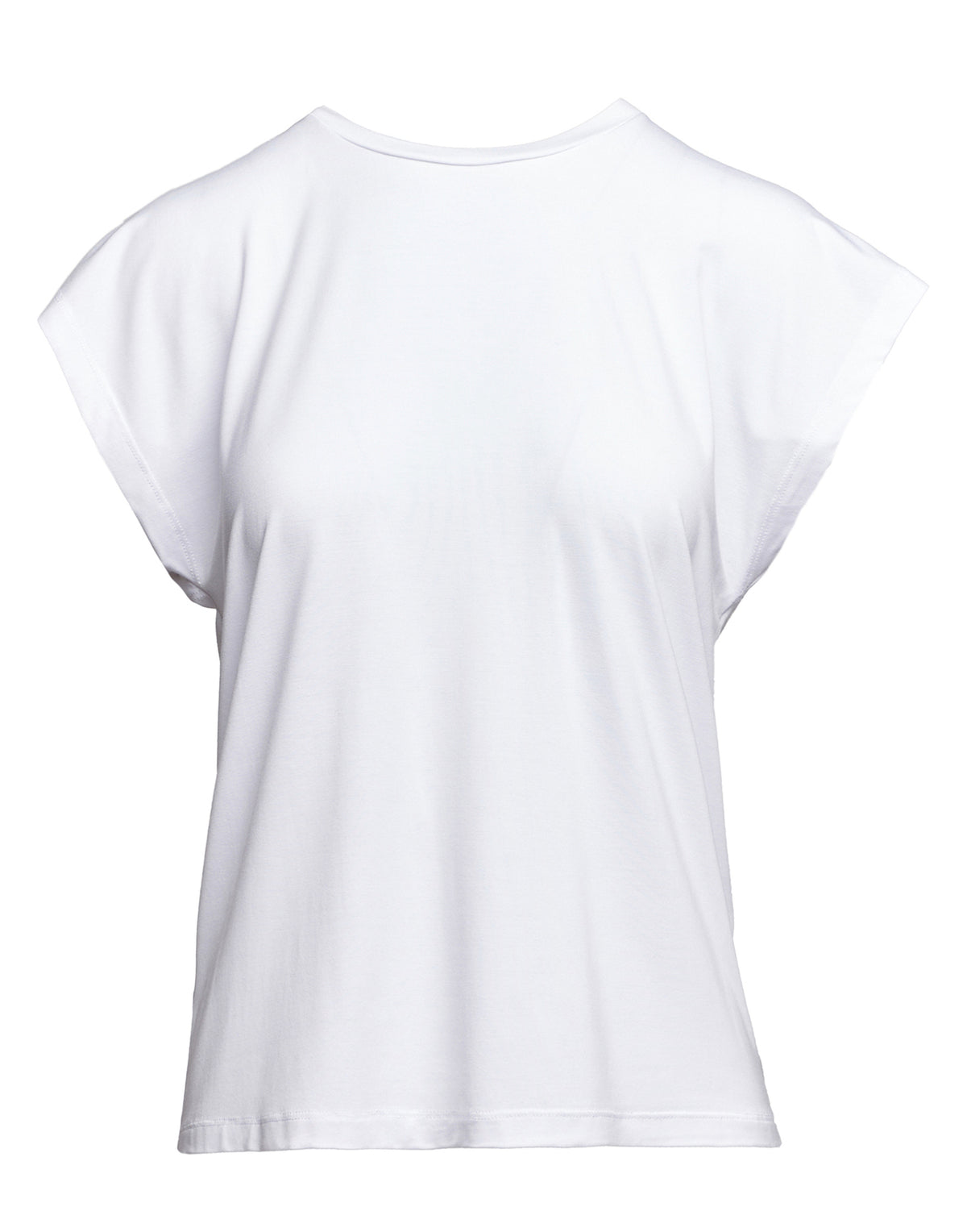 DOUUOD Top a Spalla Larga in Bamboo Off White