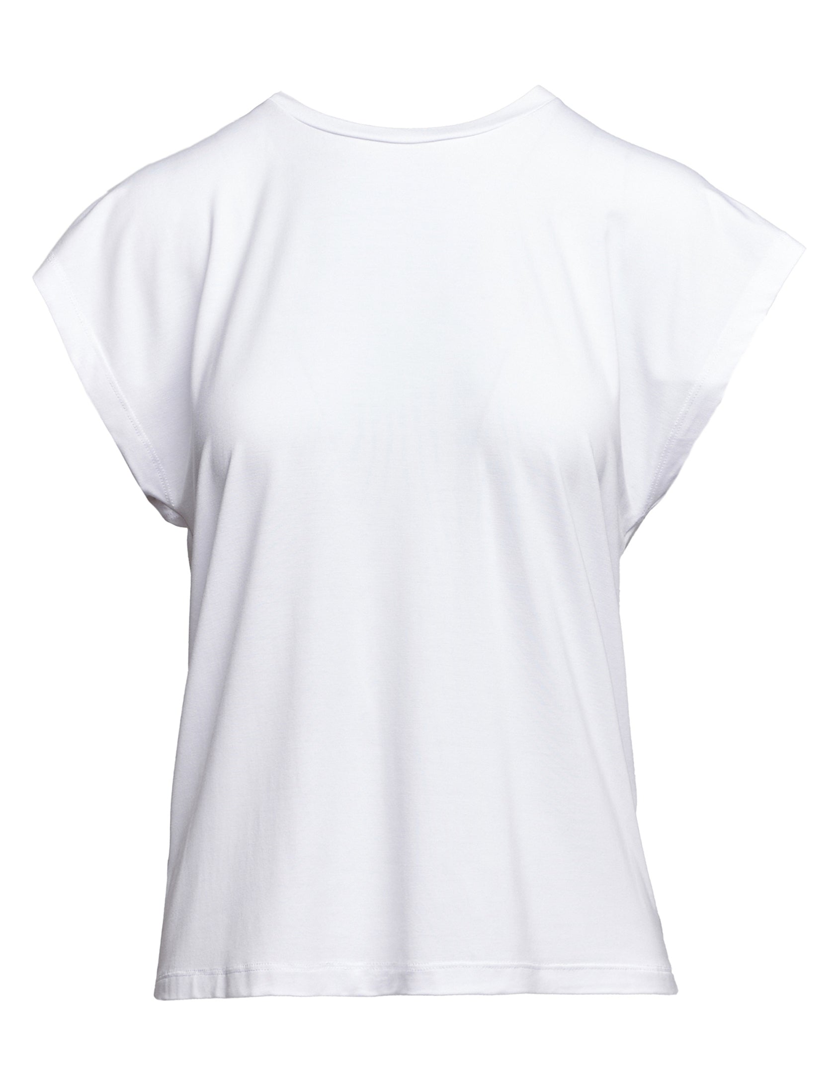 DOUUOD Top a Spalla Larga in Bamboo Off White
