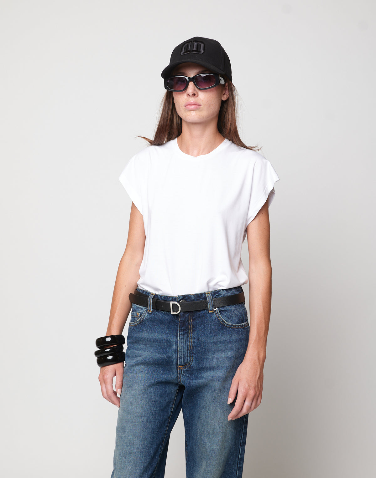 DOUUOD Top a Spalla Larga in Bamboo Off White