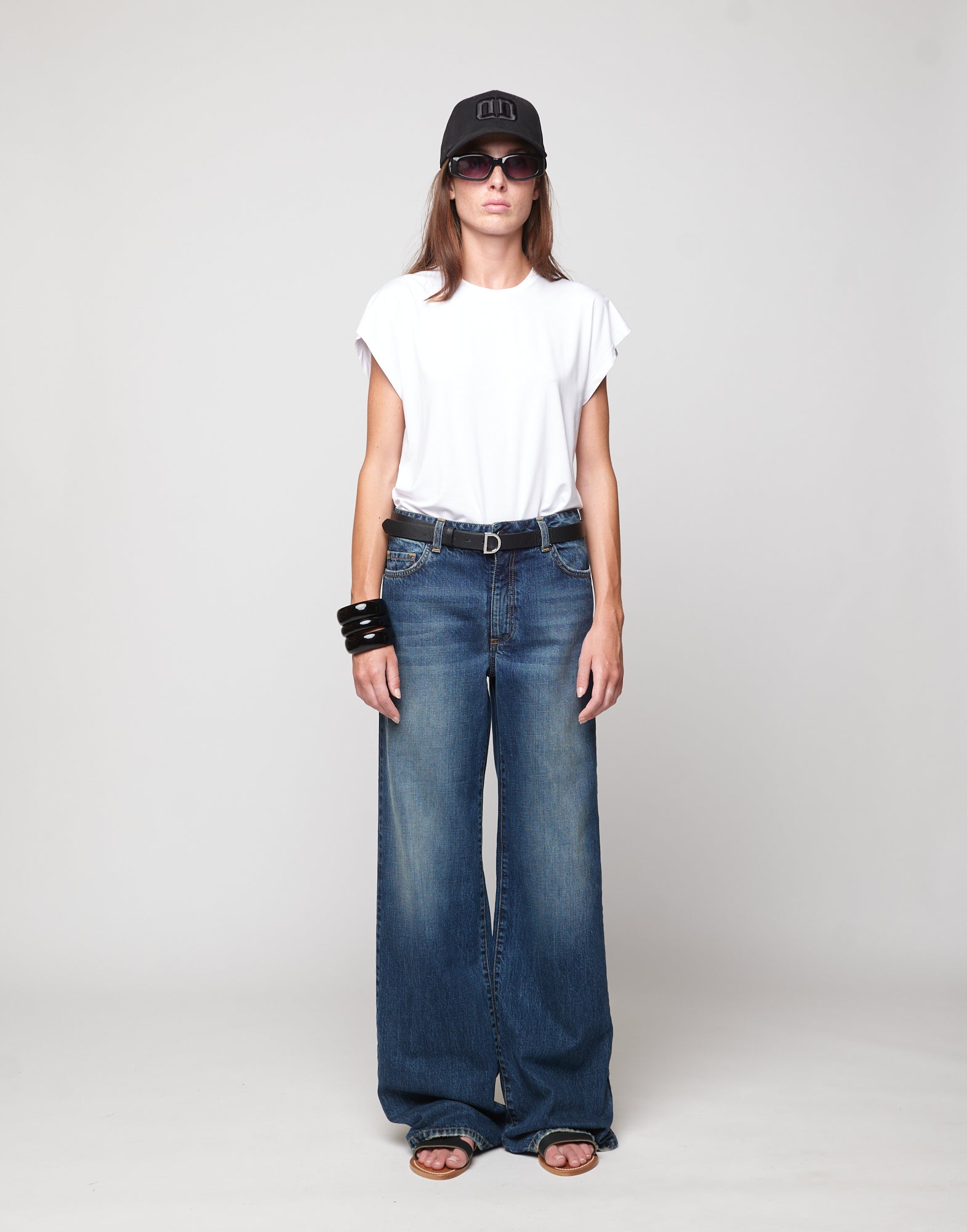 DOUUOD Top a Spalla Larga in Bamboo Off White
