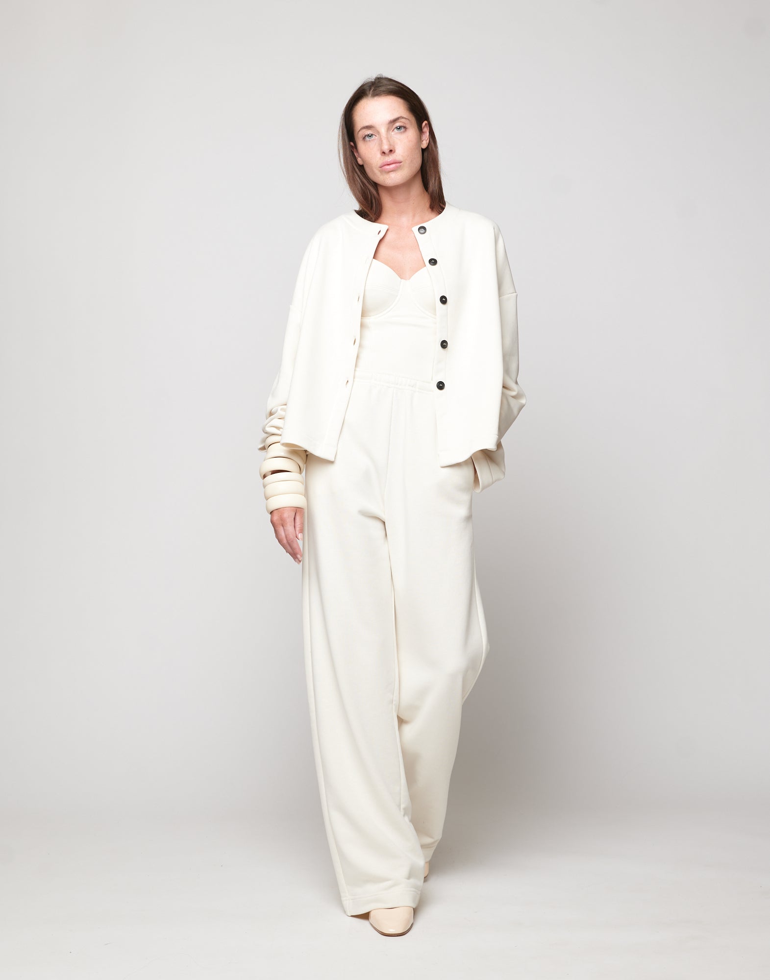 DOUUOD Cardigan in Felpa Light Logo DD Burro