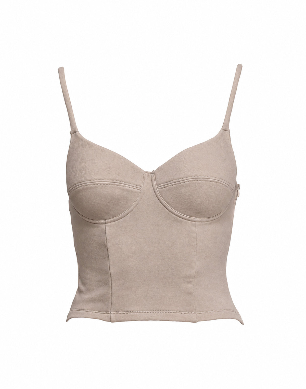 DOUUOD Top Scollo a Cuore in Felpa Light Argilla