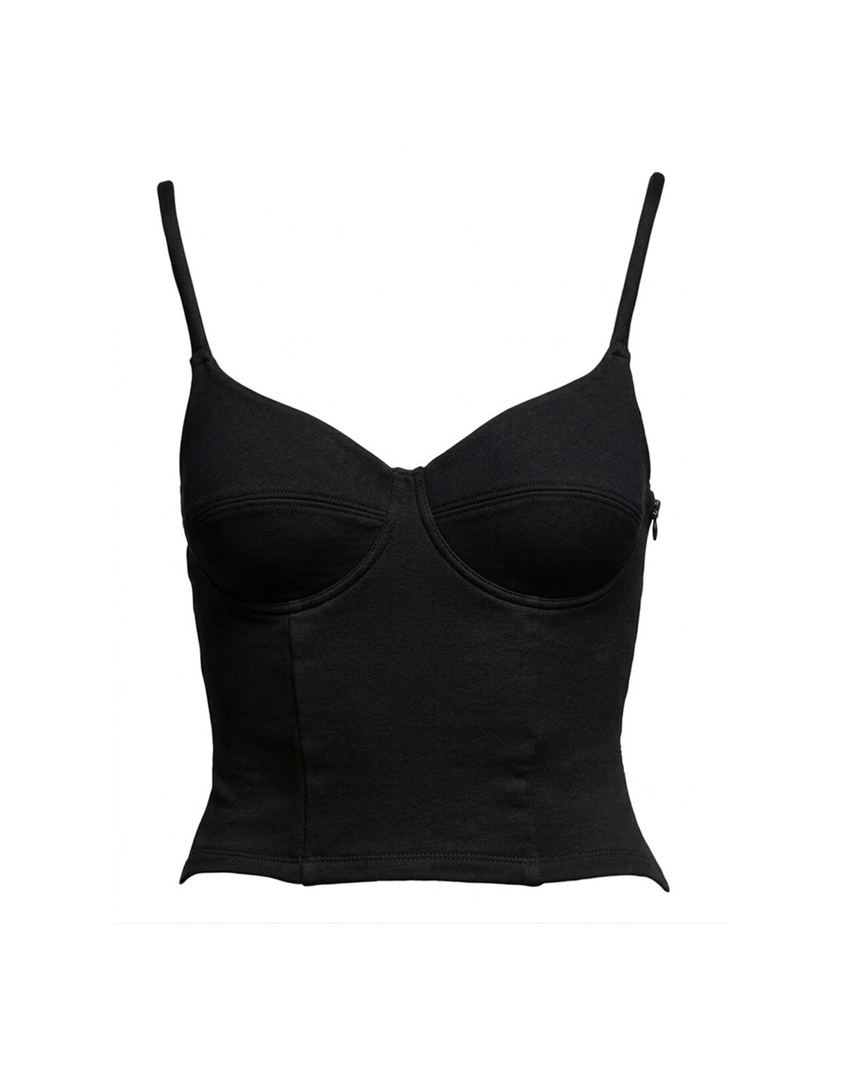DOUUOD Top Scollo a Cuore in Felpa Light Nero