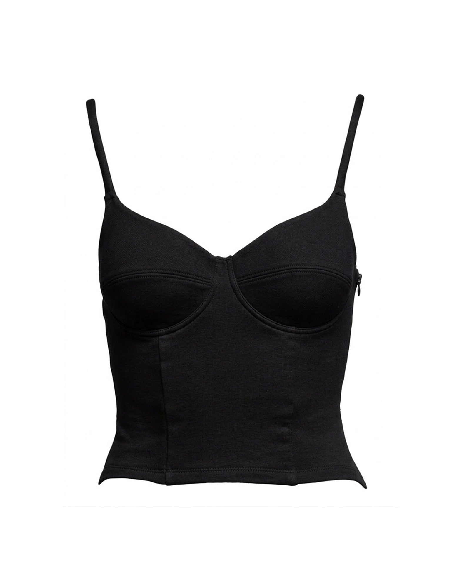 DOUUOD Top Scollo a Cuore in Felpa Light Nero