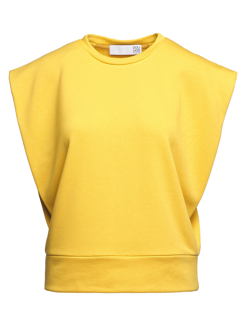 DOUUOD Top Gilet Girocollo in Felpa Light con Spalle Strutturate Sole