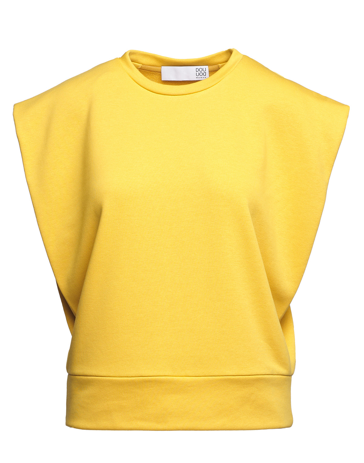 DOUUOD Top Gilet Girocollo in Felpa Light con Spalle Strutturate Sole