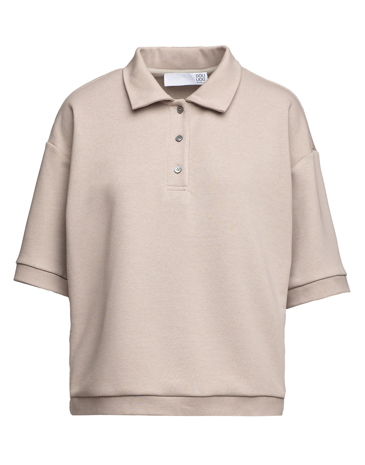 DOUUOD Polo in Felpa Light Logo DD Argilla