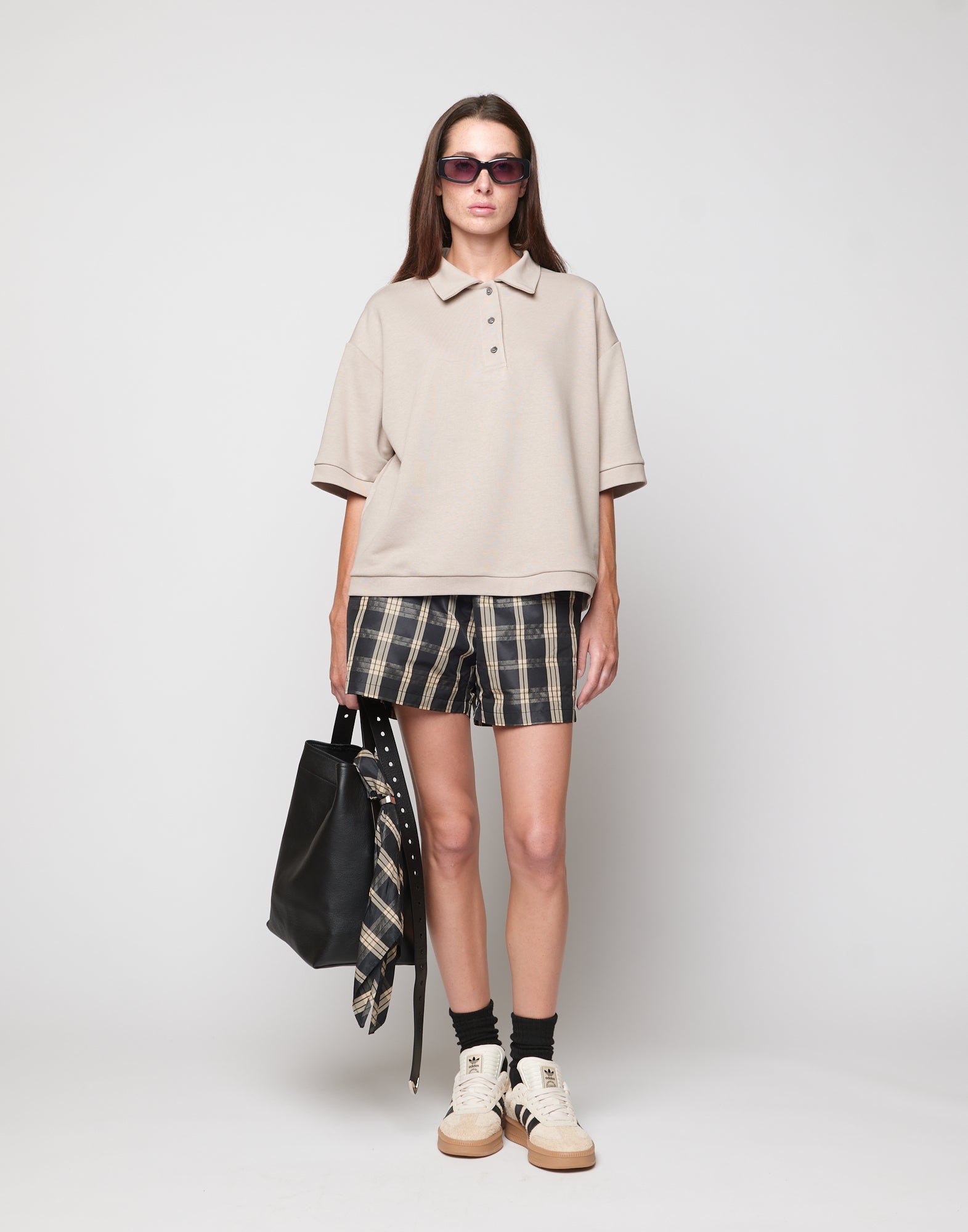 DOUUOD Polo in Felpa Light Logo DD Argilla