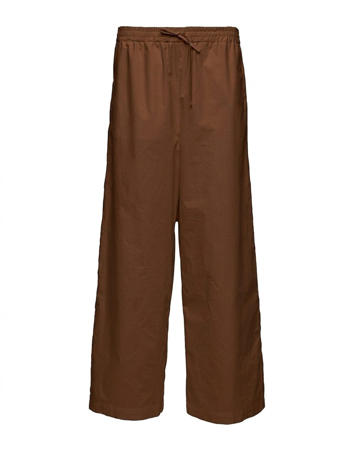 DOUUOD Pantaloni Wide Leg in Popeline di Cotone con Elastico Fondente