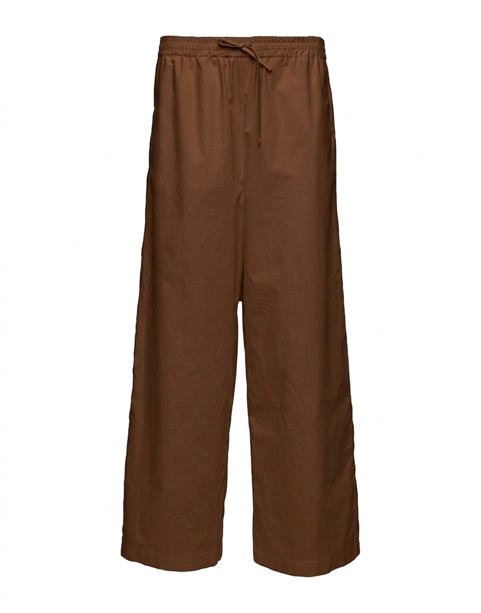 DOUUOD Pantaloni Wide Leg in Popeline di Cotone con Elastico Fondente