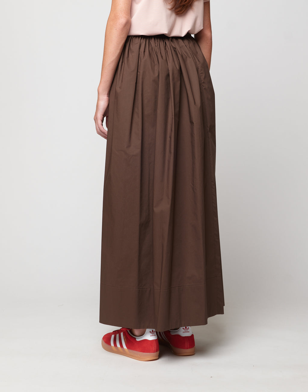 DOUUOD Gonna Portafoglio Arricciata in Popeline di Cotone Fondente