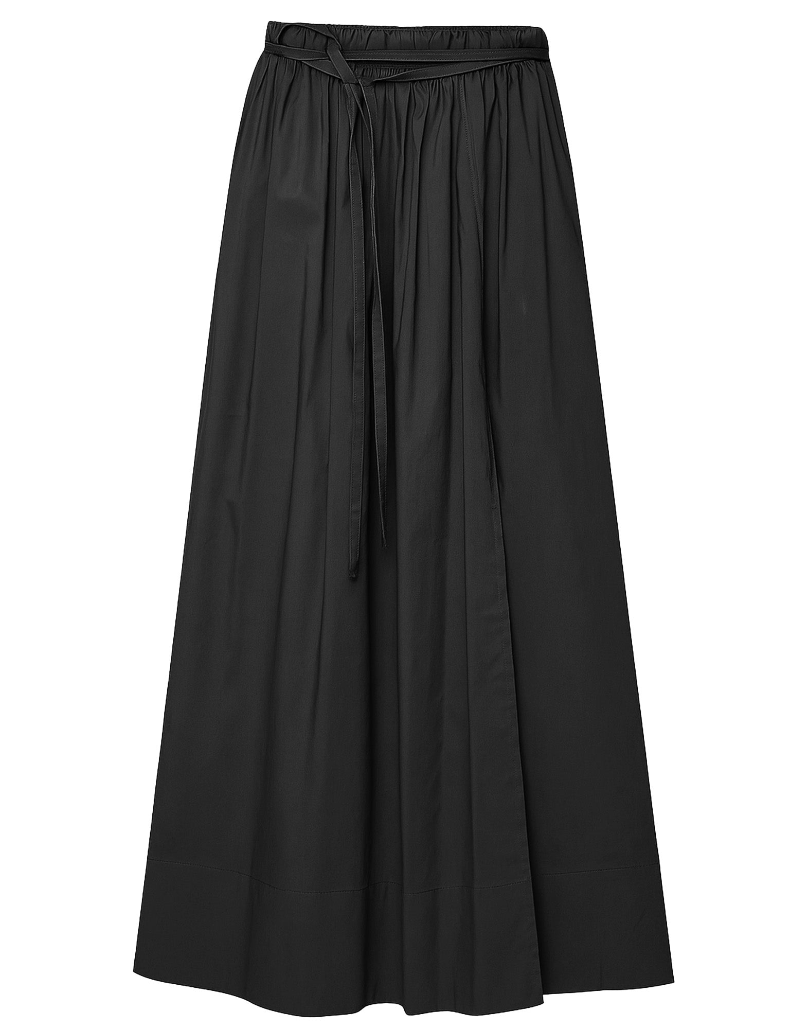 DOUUOD Gonna Portafoglio Arricciata in Popeline di Cotone Nera