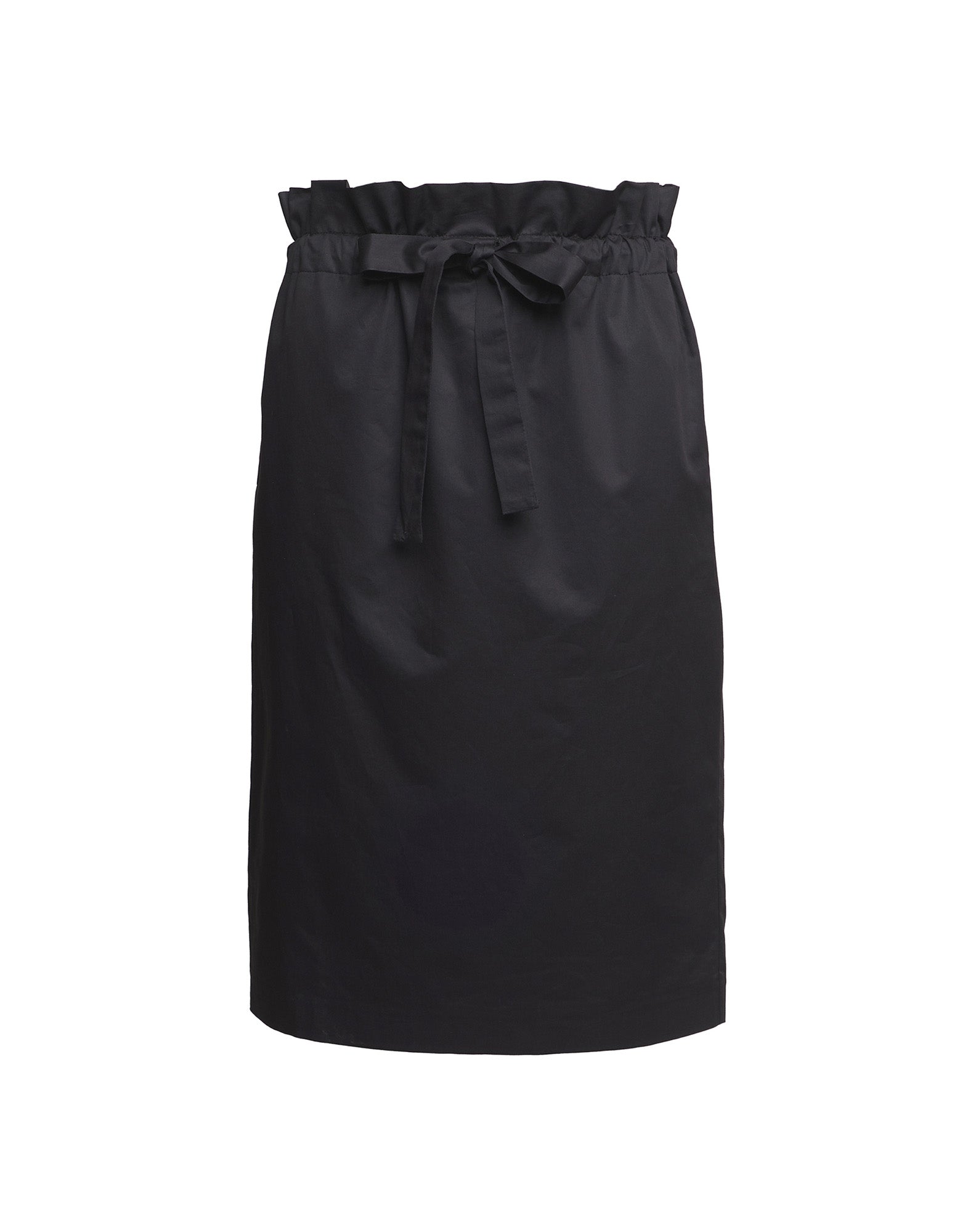 DOUUOD Gonna a Tulipano con Coulisse in Popeline di Cotone Nera