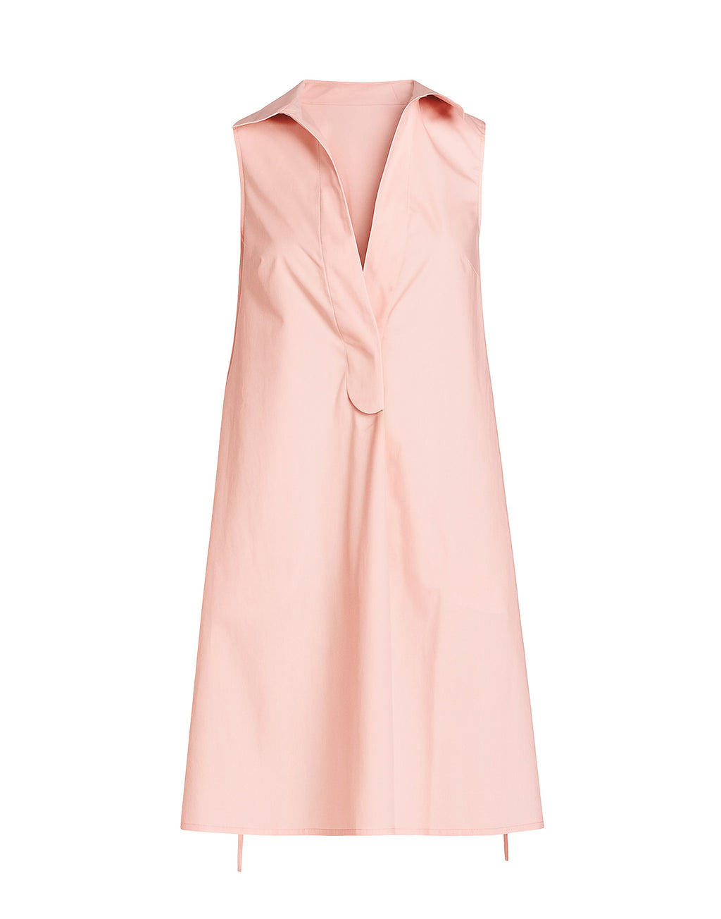 DOUUOD Abito Polo A-Line in Popeline di Cotone Fard